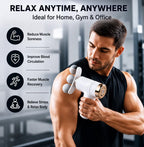 Portable Rechargeable Massage Fascial Gun LM-810T – Deep Tissue Muscle Massager with 4 Massage Heads