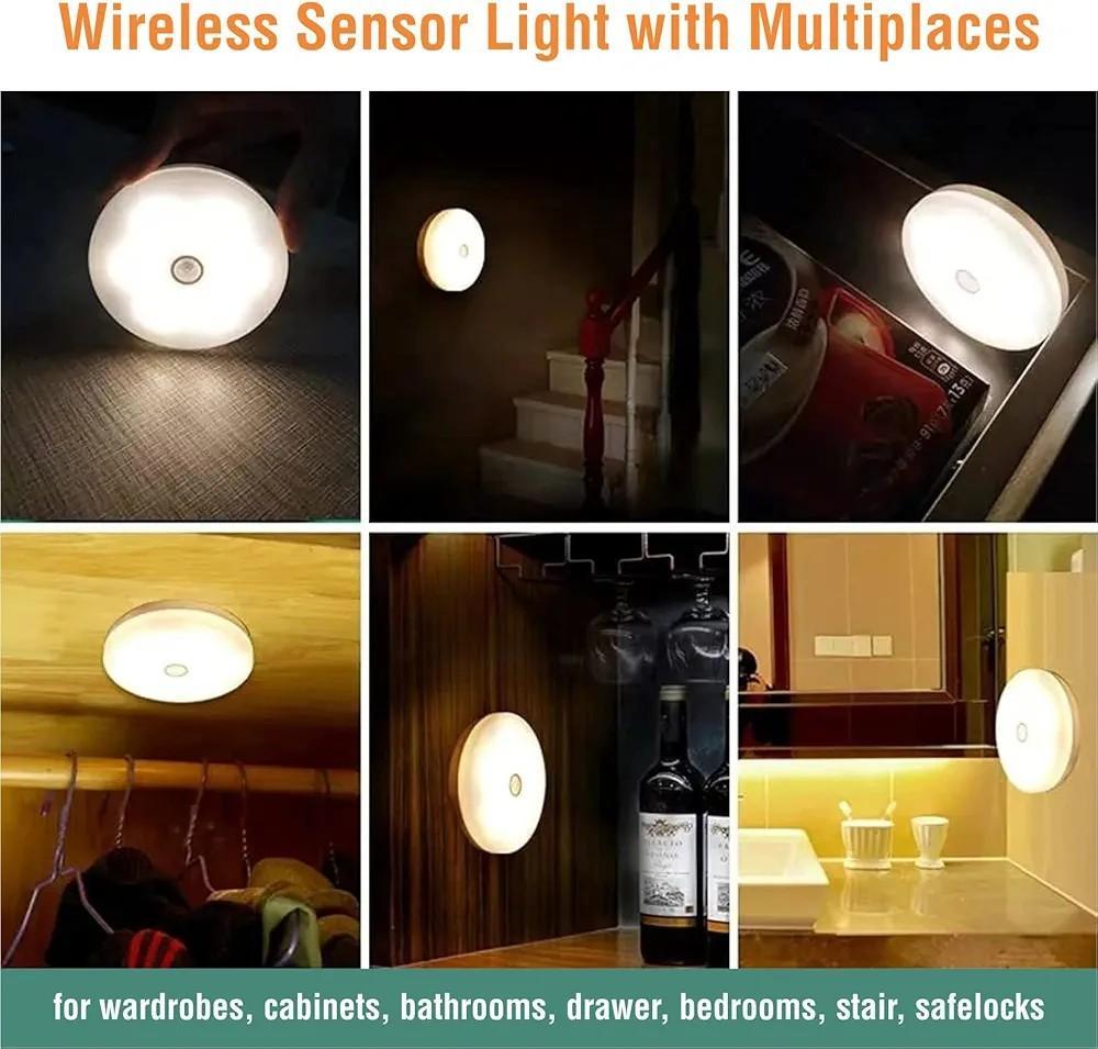 Rechargeable Motion Sensor LED Lamp White Circular