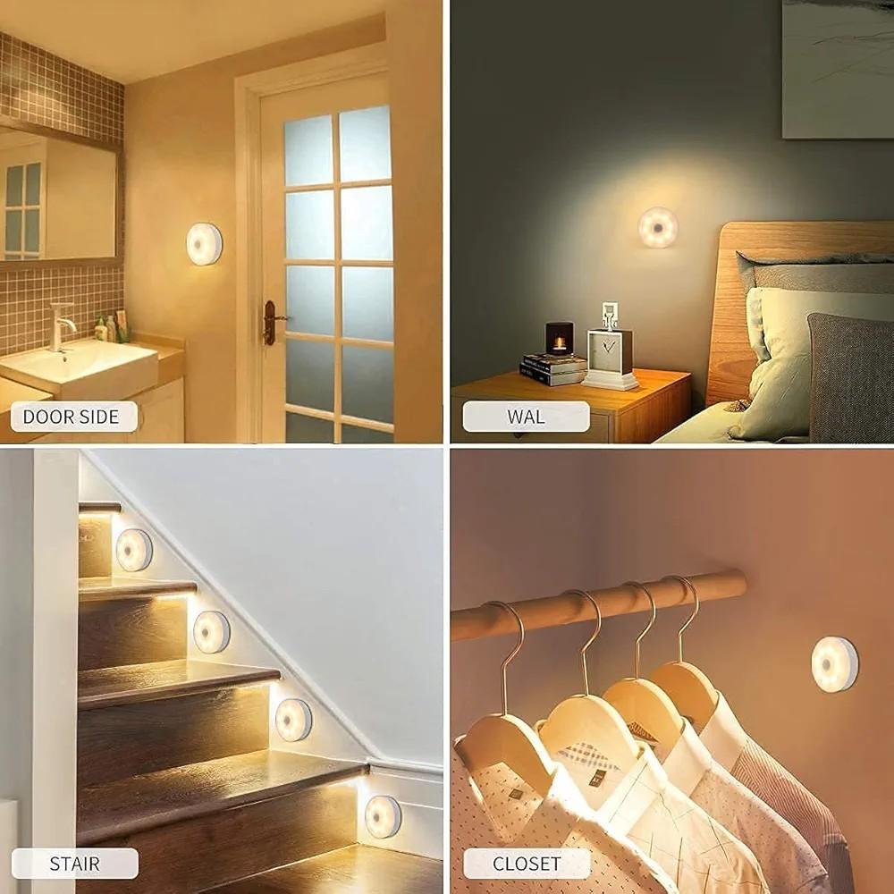 Rechargeable Motion Sensor LED Lamp White Circular