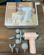 Portable Rechargeable Massage Fascial Gun LM-810T – Deep Tissue Muscle Massager with 4 Massage Heads